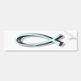 ICHTUS 3D Turquoise Bumper Sticker