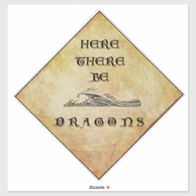 Ici Il Y A Des Stickers De Vinyle Dragons (Feuille)