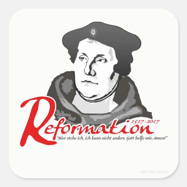 Ici je Stand Martin Luther Réforme 500 Sticker (Devant)