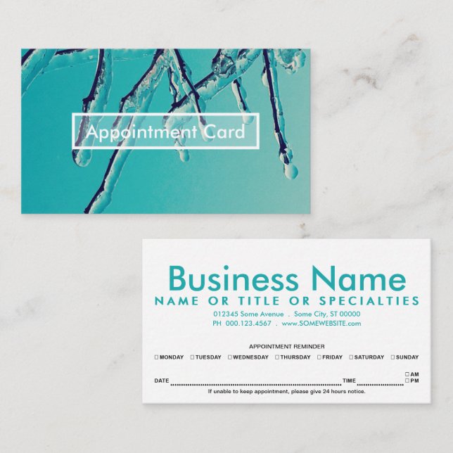 icicle branches appointment reminder card (Front/Back)