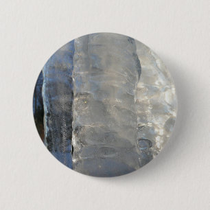 Icicles Abstract Blue Winter Photography 2 Inch Round Button