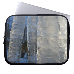 Icicles Abstract Blue Winter Photography Laptop Sleeve