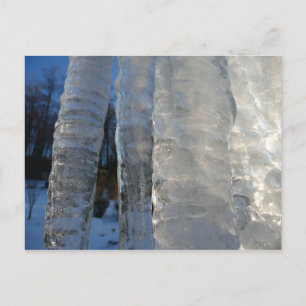 Icicles Abstract Blue Winter Photography Postcard