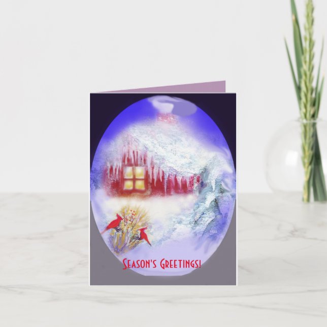 Icicles and Snow Christmas note card (Front)