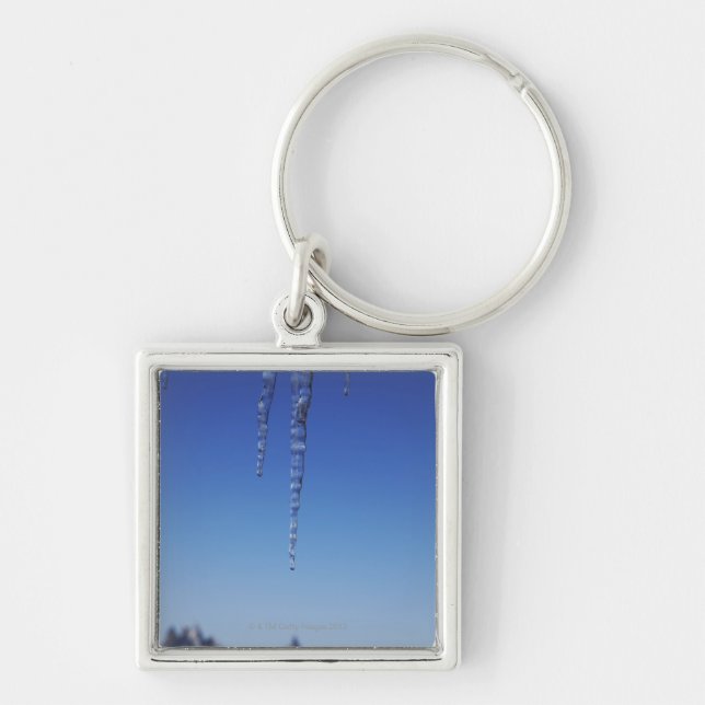 Icicles and snow-covered mountains keychain (Front)