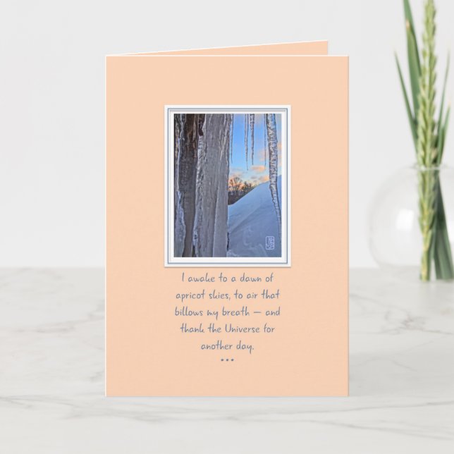 Icicles at Sunrise Apricot Skies Card (Front)