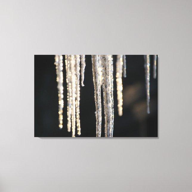 Icicles in Sunset Glow Canvas Print (Front)