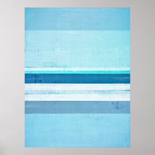 'Icing' Blue and Turquoise Abstract Art Poster