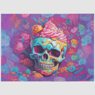 Icing Cake Skull Whimsical Decoupage Paper