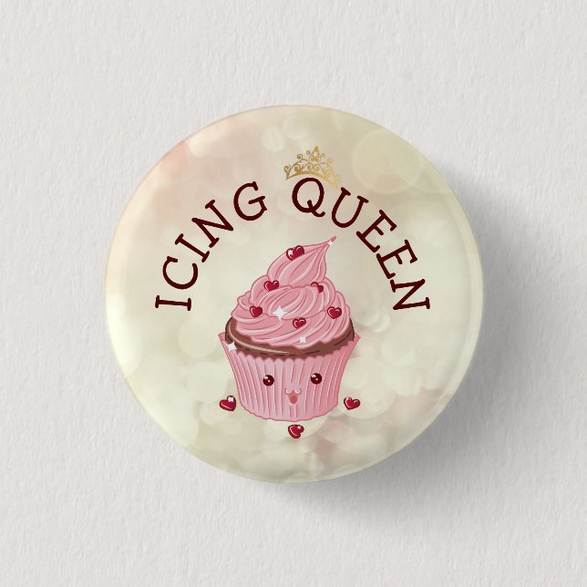 Icing Queen Cupcake 1 Inch Round Button (Front)