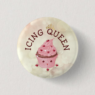 Icing Queen Cupcake 1 Inch Round Button