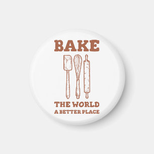 Icing Spatula Whisk and Rolling Pins Bake The Worl Magnet