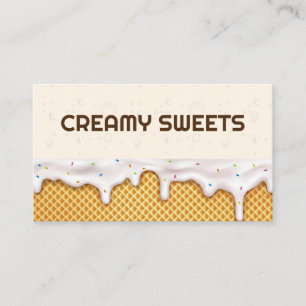 Icing Waffle Cone   Sweets Business Card