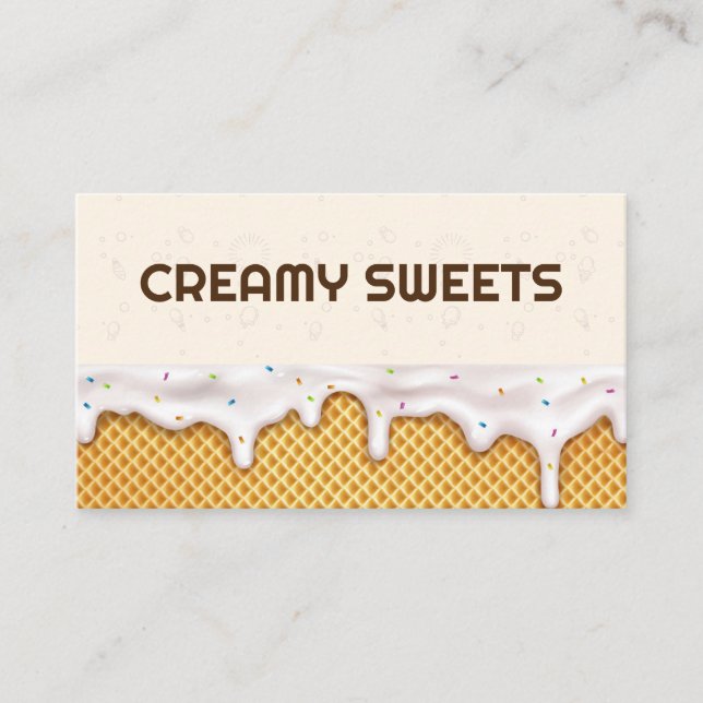 Icing Waffle Cone | Sweets Business Card (Front)