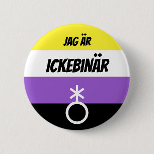 Ickebinär symbol knapp 2 inch round button