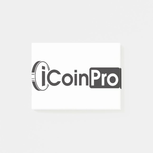 iCoinProLogo Black Post-it Notes (Front)
