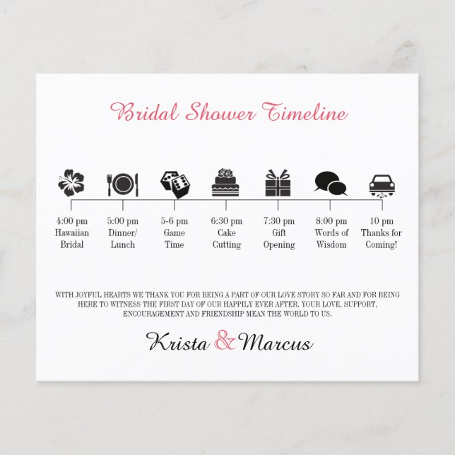 Icon Bridal Shower Program (Front)