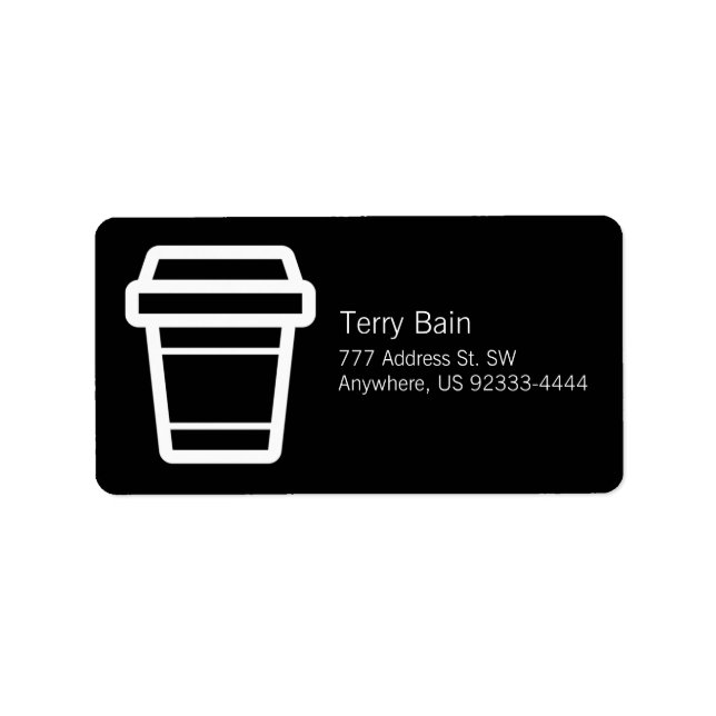 Icon Coffee or Latte Cup To-Go Label (Front)