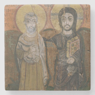 Icon depicting Abbott Mena with Christ Stone Coaster