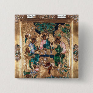 Icon depicting Abraham and the Three Angels 2 Inch Square Button