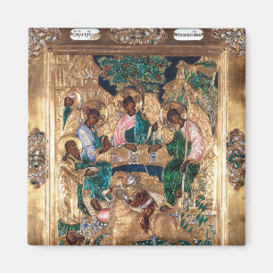 Icon depicting Abraham and the Three Angels Magnet