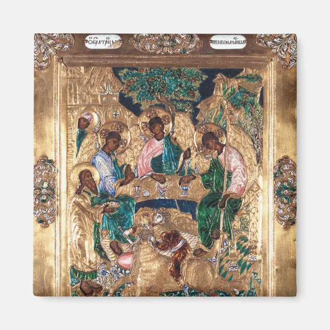 Icon depicting Abraham and the Three Angels Magnet (Front)