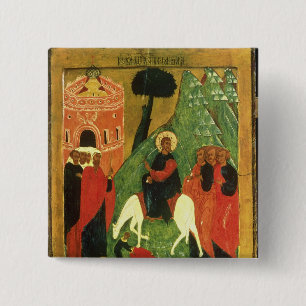 Icon depicting Christ's Entry into Jerusalem 2 Inch Square Button