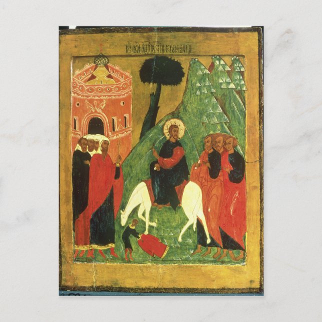 Icon depicting Christ's Entry into Jerusalem Postcard (Front)