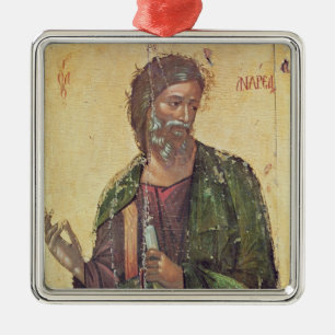 Icon depicting St. Andrew Metal Ornament