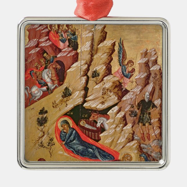 Icon depicting the Nativity Metal Ornament (Front)