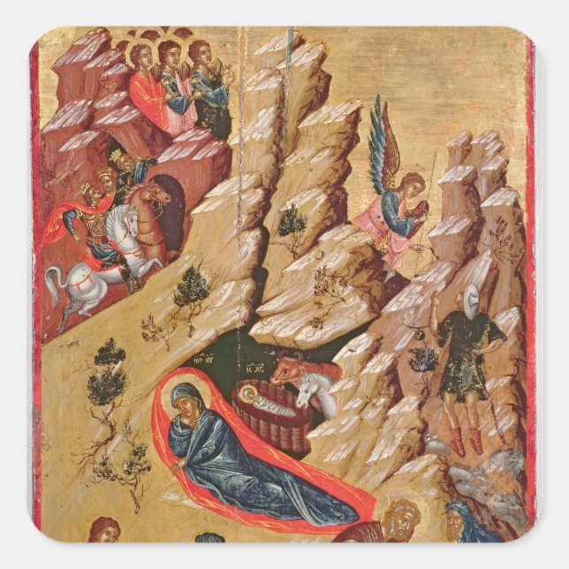 Icon depicting the Nativity Square Sticker (Front)