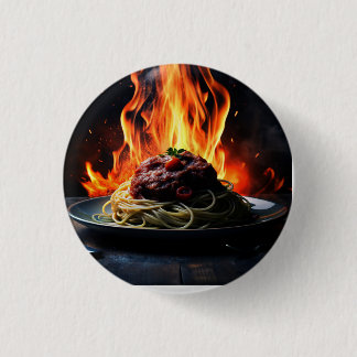 Icon: Dish with pasta and meat 1 Inch Round Button