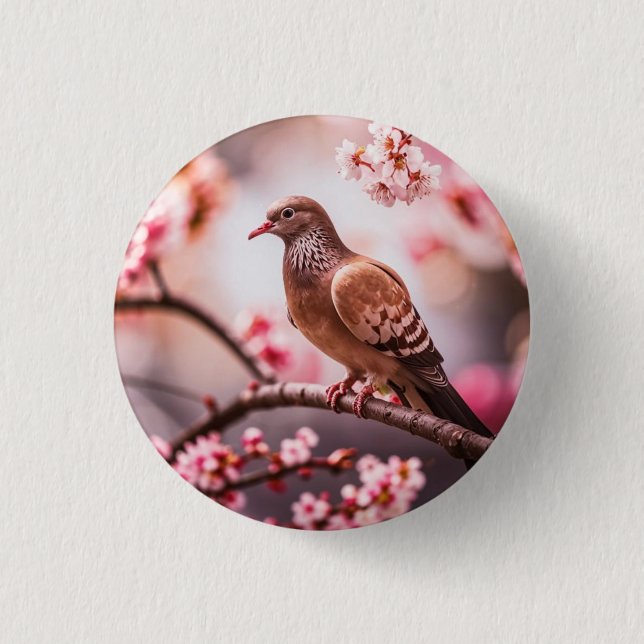 Icon: dove 1 inch round button (Front)