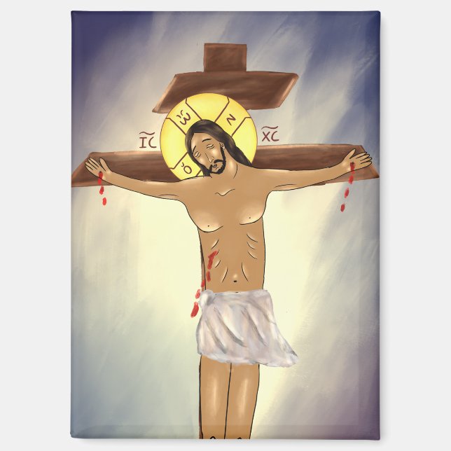 Icon of Christ on the Cross Magnet (Front)