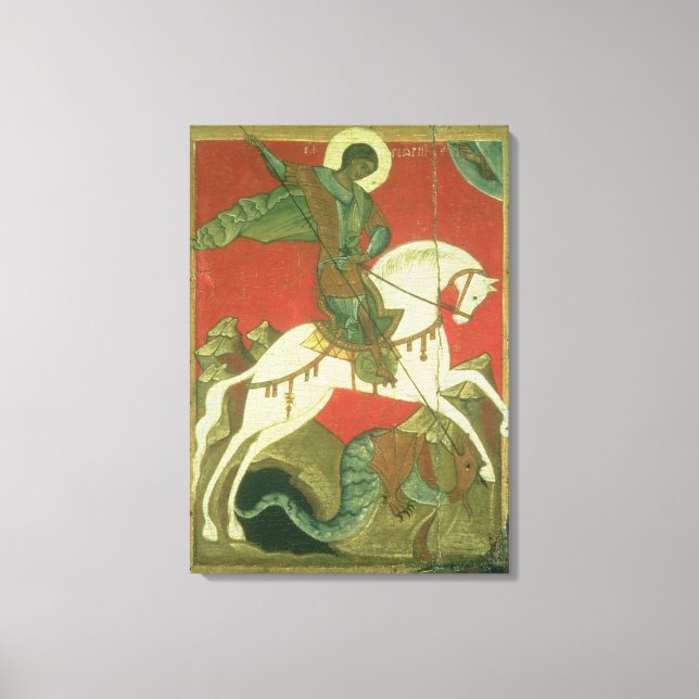 Icon of St. George and the Dragon Canvas Print (Front)