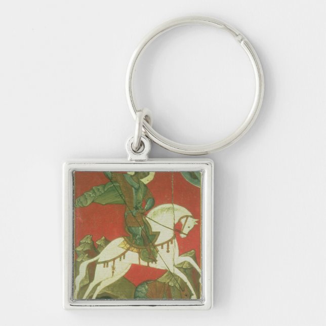 Icon of St. George and the Dragon Keychain (Front)