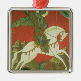 Icon of St. George and the Dragon Metal Ornament