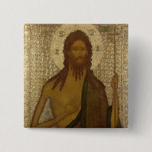 Icon of St. John the Forerunner 2 Inch Square Button