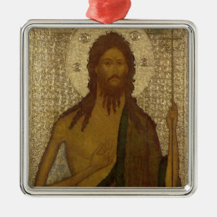 Icon of St. John the Forerunner Metal Ornament