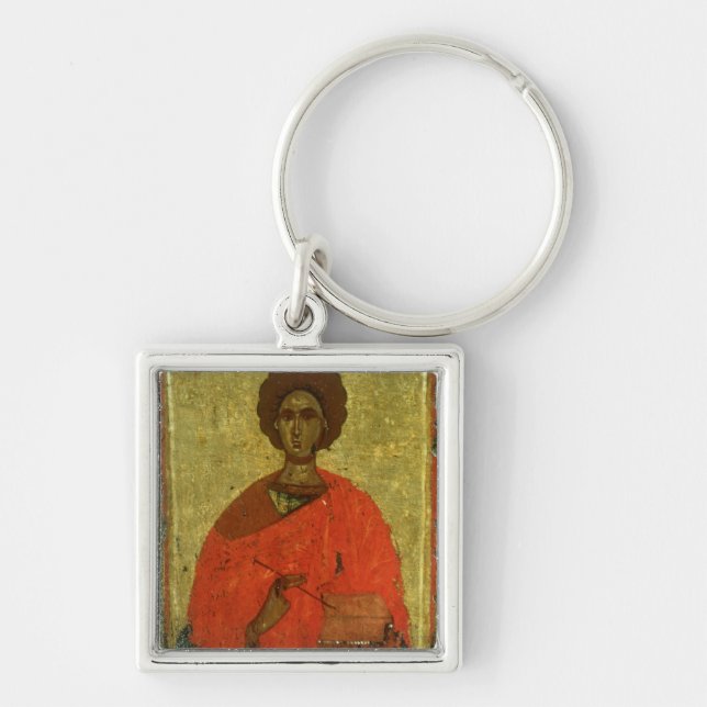 Icon of St. Pantaleon of Nicomedia Keychain (Front)