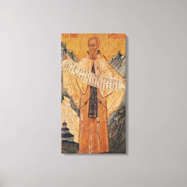Icon of St. Sabas of Jerusalem, 1572 Canvas Print (Front)