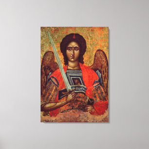 Icon of the Angel Michael, Greek, 18th century Canvas Print