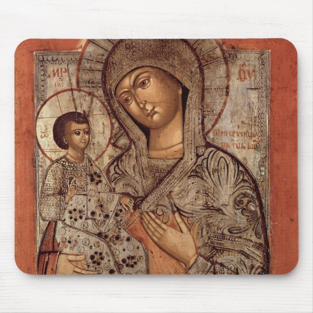 Icon of the Blessed Virgin with Three Hands Mouse Pad (Front)