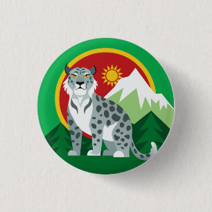Icon: snow leopard 1 inch round button
