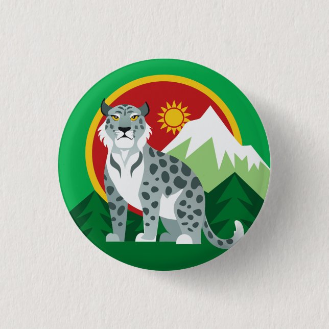 Icon: snow leopard 1 inch round button (Front)