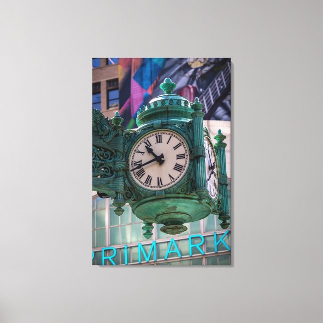 Icon Time Over State St Colour Portrait Canvas Print (Front)