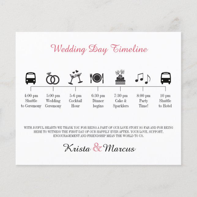 Icon Wedding Timeline Program (Front)