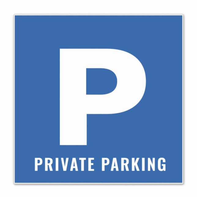 Icône de parking privé bleu autocollant vinyle per (Devant)