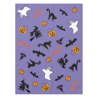 Icône d'Halloween mignonne et Éffrayante Nappe vio