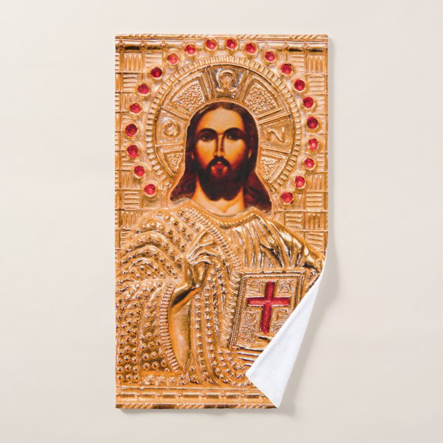 Icône d'or de Jésus-Christ (Serviette à main)